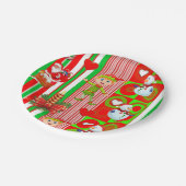 Weihnachtsbuch-Teller, Schneemann Pappteller (Schrägansicht)