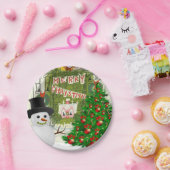 Weihnachtsbuch-Teller, Schneemann Pappteller (Party)