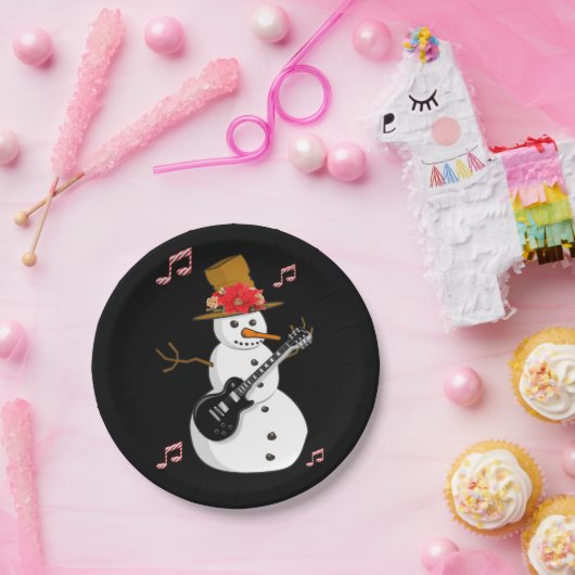 Weihnachtsbuch-Teller, Schneemann Pappteller (Party)