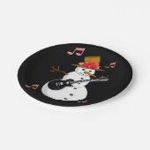 Weihnachtsbuch-Teller, Schneemann Pappteller (Schrägansicht)