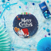 Weihnachtsbuch-Teller, Schneemann Pappteller (Party)