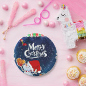 Weihnachtsbuch-Teller, Schneemann Pappteller (Party)