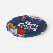 Weihnachtsbuch-Teller, Schneemann Pappteller (Schrägansicht)