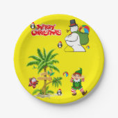 Weihnachtsbuch-Teller, Schneemann Pappteller (Vorderseite)