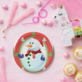 Weihnachtsbuch-Teller, Schneemann Pappteller (Party)