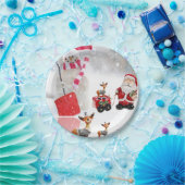 Weihnachtsbuch-Teller, Schneemann Pappteller (Party)
