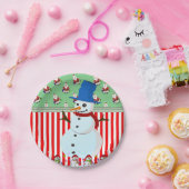 Weihnachtsbuch-Teller, Schneemann Pappteller (Party)