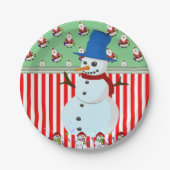 Weihnachtsbuch-Teller, Schneemann Pappteller (Vorderseite)