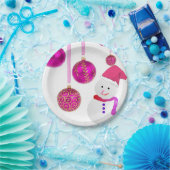 Weihnachtsbuch-Teller, Schneemann Pappteller (Party)