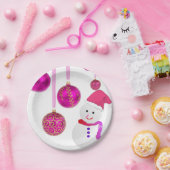 Weihnachtsbuch-Teller, Schneemann Pappteller (Party)