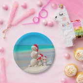 Weihnachtsbuch-Teller, Schneemann Pappteller (Party)