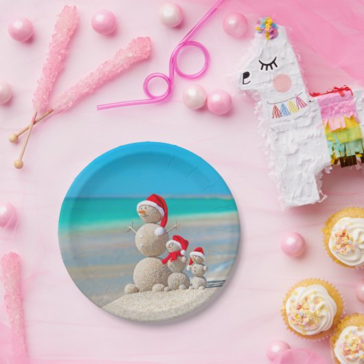 Weihnachtsbuch-Teller, Schneemann Pappteller (Party)