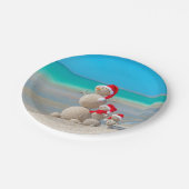 Weihnachtsbuch-Teller, Schneemann Pappteller (Schrägansicht)