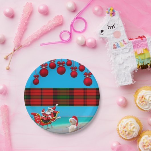 Weihnachtsbuch-Teller, Schneemann Pappteller (Party)