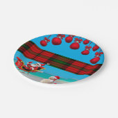 Weihnachtsbuch-Teller, Schneemann Pappteller (Schrägansicht)