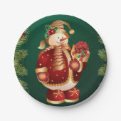 Weihnachtsbuch-Teller, Schneemann Pappteller (Vorderseite)