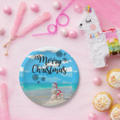 Weihnachtsbuch-Teller, Schneemann Pappteller (Party)