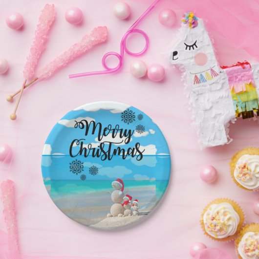 Weihnachtsbuch-Teller, Schneemann Pappteller (Party)