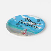 Weihnachtsbuch-Teller, Schneemann Pappteller (Schrägansicht)