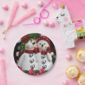 Weihnachtsbuch-Teller, Schneemann Pappteller (Party)