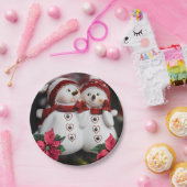 Weihnachtsbuch-Teller, Schneemann Pappteller (Party)