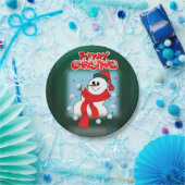 Weihnachtsbuch-Teller, Schneemann Pappteller (Party)