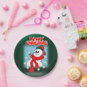 Weihnachtsbuch-Teller, Schneemann Pappteller (Party)