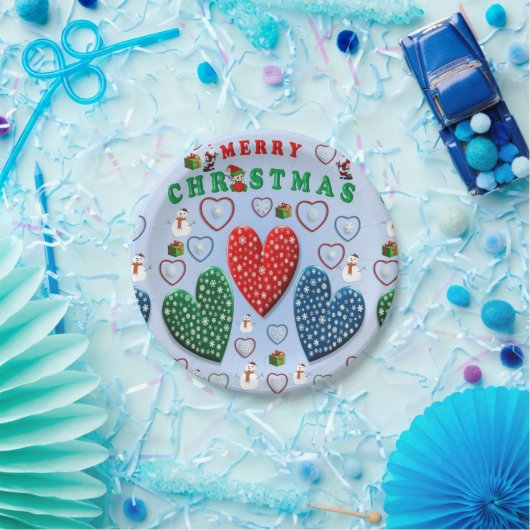 Weihnachtsbuch-Teller, Schneemann Pappteller (Party)