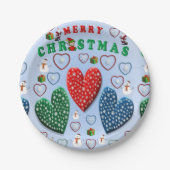 Weihnachtsbuch-Teller, Schneemann Pappteller (Vorderseite)