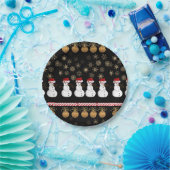 Weihnachtsbuch-Teller, Schneemann Pappteller (Party)