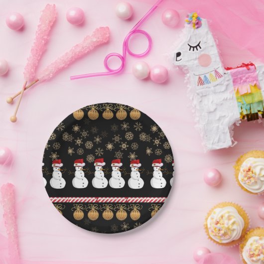 Weihnachtsbuch-Teller, Schneemann Pappteller (Party)
