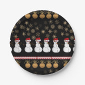 Weihnachtsbuch-Teller, Schneemann Pappteller (Vorderseite)