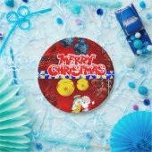 Weihnachtsbuch-Teller, Schneemann Pappteller (Party)