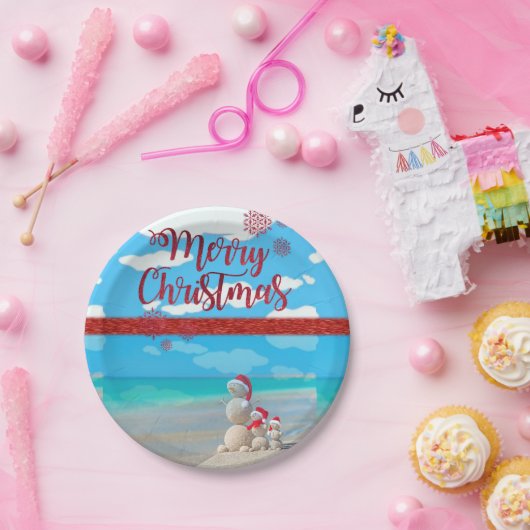 Weihnachtsbuch-Teller, Schneemann Pappteller (Party)