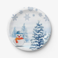 Weihnachtsbuch-Teller, Schneemann