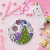 Weihnachtsbuch-Teller, Schneemann Pappteller (Party)