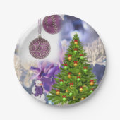 Weihnachtsbuch-Teller, Schneemann Pappteller (Vorderseite)