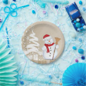 Weihnachtsbuch-Teller, Schneemann Pappteller (Party)