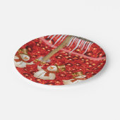 Weihnachtsbuch-Teller, Schneemann Pappteller (Schrägansicht)