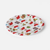 Weihnachtsbuch-Teller, Schneemann Pappteller (Schrägansicht)