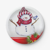 Weihnachtsbuch-Teller, Schneemann Pappteller (Vorderseite)