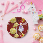 Weihnachtsbuch-Teller, Schneemann Pappteller (Party)