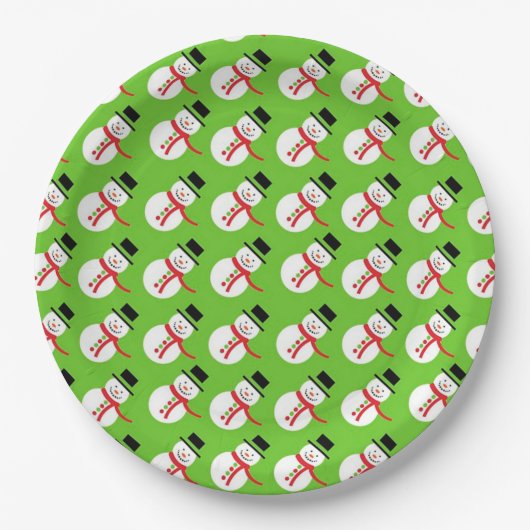Weihnachtsbuch-Teller/Schneemänner Pappteller (Vorderseite)