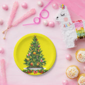 Weihnachtsbuch-Teller, Weihnachtsbaum Pappteller (Party)