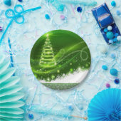 Weihnachtsbuch-Teller, Weihnachtsbaum Pappteller (Party)