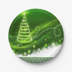 Weihnachtsbuch-Teller, Weihnachtsbaum Pappteller