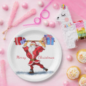 Weihnachtsbuch Teller Weihnachtsmann mit Geschenke (Party)