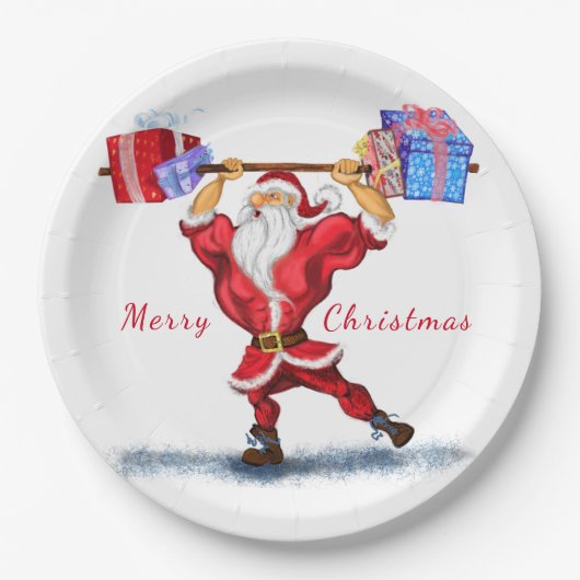 Weihnachtsbuch Teller Weihnachtsmann mit Geschenke (Vorderseite)