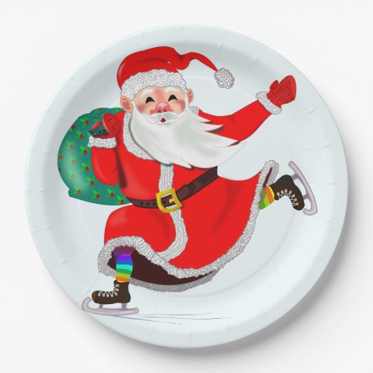 Weihnachtsbuch Teller Weihnachtsmann mit Geschenke (Vorderseite)