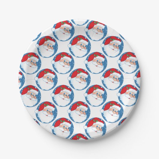 Weihnachtsbuch-Teller/Weihnachtsmann Pappteller (Vorderseite)